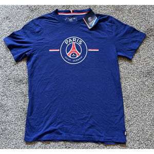 Paris St Germain Tee Shirt Unisex French Large Blue Official 2014 Cotton New